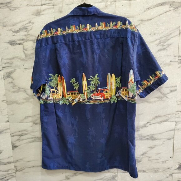 Pacific Legend Apparel Shirt Mens Size L Blue Made in Hawaii Button Up Pocket - Picture 4 of 7